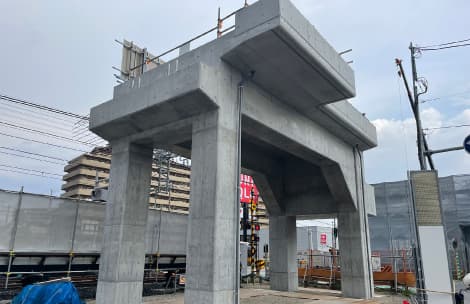 下り線部分の高架橋が完成（福駅周辺）